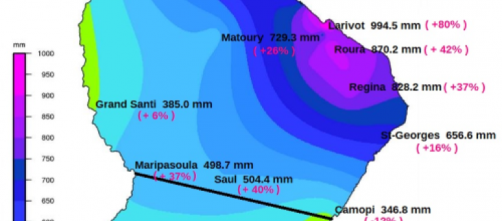 Carte pluviométrie mensuelle Mai 2021