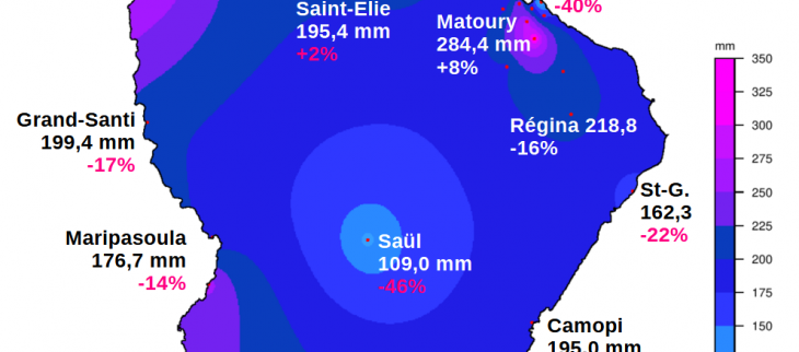 Carte pluviométrique juillet 2024