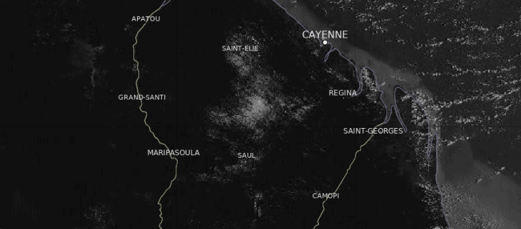 Image satellitaire du 29 septembre, ciel sans nuages sur la Guyane
