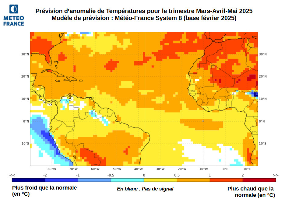 Prévision de température - Trimestre MAM 2025